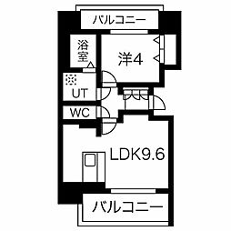 メイクス今池PRIME 1LDKの間取図画像