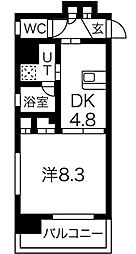 グランエターナ名古屋鶴舞 1DKの間取図画像