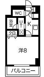 プルミエ志賀本通 1Kの間取図画像