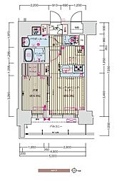プレサンス丸の内アドブル 1LDKの間取図画像