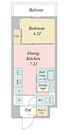 ブランシエスタ金山北 1DKの間取図画像