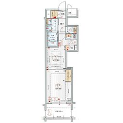 エステムプラザ名古屋駅前プライムタワー 1DKの間取図画像