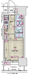 プレサンス葵デュリス 1Kの間取図画像