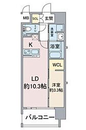 テムズガーデンプレイス 1LDKの間取図画像