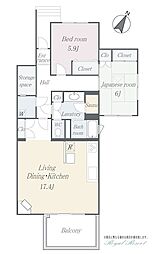 グリーンベリオ軽井沢　契約期間 2025/9/1〜2026 1階2LDKの間取り
