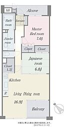 パルファーサ旧軽井沢 2階2LDKの間取り