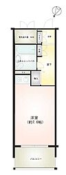 ライオンズヴィラ軽井沢弐番館 2階ワンルームの間取り