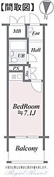 ライオンズヴィラ軽井沢弐番館 ワンルームの間取図画像