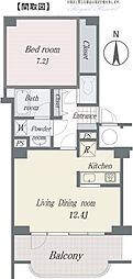 メルヴェール軽井沢ホットスプリングA街区壱番館 1LDKの間取図画像