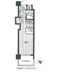 JR山手線 目黒駅 徒歩11分の賃貸マンション 2階ワンルームの間取り