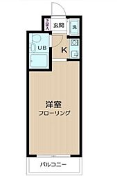 西武新宿線 下落合駅 徒歩4分の賃貸マンション 3階ワンルームの間取り