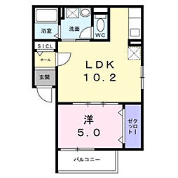 東京メトロ副都心線 東新宿駅 徒歩9分の賃貸アパート 1階1LDKの間取り