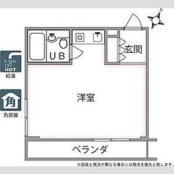 JR山手線 渋谷駅 徒歩8分の賃貸マンション 3階ワンルームの間取り