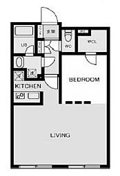 東急東横線 学芸大学駅 徒歩4分の賃貸マンション 4階1LDKの間取り
