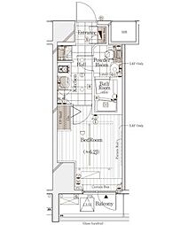 京王線 新宿駅 徒歩3分の賃貸マンション 5階1Kの間取り