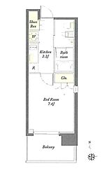 東京メトロ東西線 早稲田駅 徒歩3分の賃貸マンション 6階1Kの間取り