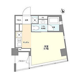 JR山手線 代々木駅 徒歩5分の賃貸マンション 2階ワンルームの間取り
