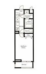 東京メトロ日比谷線 中目黒駅 徒歩4分の賃貸マンション 2階1Kの間取り