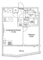 京王井の頭線 神泉駅 徒歩6分の賃貸マンション 10階1LDKの間取り