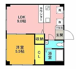 東急田園都市線 池尻大橋駅 徒歩12分の賃貸マンション 4階1LDKの間取り