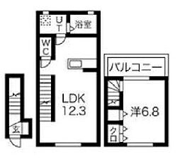東京メトロ東西線 落合駅 徒歩3分の賃貸マンション 2階1LDKの間取り