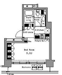 JR山手線 渋谷駅 徒歩10分の賃貸マンション 3階1Kの間取り