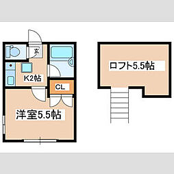 西武新宿線 新井薬師前駅 徒歩10分の賃貸アパート 1階1Kの間取り