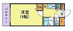 東京メトロ副都心線 西早稲田駅 徒歩4分の賃貸マンション 9階1Kの間取り