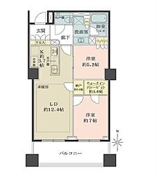 JR山手線 恵比寿駅 徒歩3分の賃貸マンション 11階2LDKの間取り