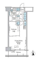 JR総武線 大久保駅 徒歩6分の賃貸マンション 1階1LDKの間取り