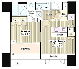 東京メトロ日比谷線 恵比寿駅 徒歩2分の賃貸マンション 3階1LDKの間取り