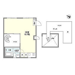 東京メトロ千代田線 明治神宮前駅 徒歩8分の賃貸マンション 3階ワンルームの間取り
