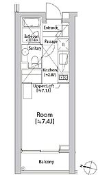 JR山手線 渋谷駅 徒歩10分の賃貸マンション 2階1Kの間取り