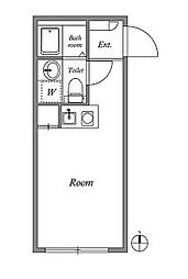 東京メトロ有楽町線 江戸川橋駅 徒歩7分の賃貸マンション 4階ワンルームの間取り