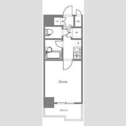ルーブル五反田弐番館 1Kの間取図画像