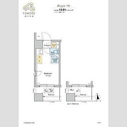 TOMORE品川中延 ワンルームの間取図画像