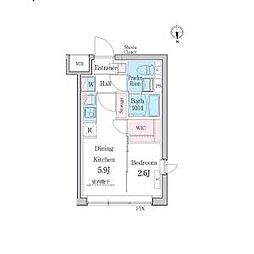 デュオメゾン都立大学 1DKの間取図画像