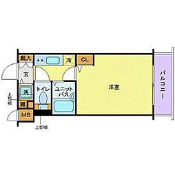 トーシンフェニックス芝浦ベイフォート 1Kの間取図画像