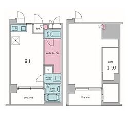 レジディア代々木2 ワンルームの間取図画像