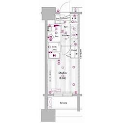 グランド・ガーラ代々木参宮橋 1Kの間取図画像