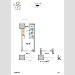 TOMORE品川中延 ワンルームの間取図画像