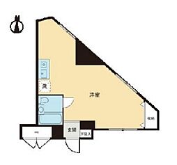 フラット16 ワンルームの間取図画像