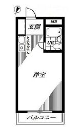 パーク・ノヴァ渋谷 ワンルームの間取図画像