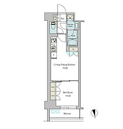 Brilliaist池尻大橋 1LDKの間取図画像