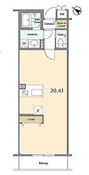 ブレス北新宿 ワンルームの間取図画像