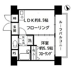 新宿アイランドアネックス 1LDKの間取図画像