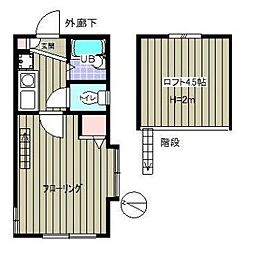 アミューズ東中野 1Kの間取図画像