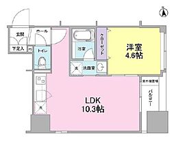 都営大江戸線 東新宿駅 徒歩1分の賃貸マンション 4階1LDKの間取り