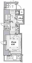 東京メトロ有楽町線 江戸川橋駅 徒歩5分の賃貸マンション 2階1Kの間取り
