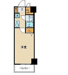 ルイシャトレ恵比寿 1Kの間取図画像